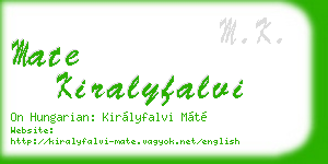mate kiralyfalvi business card